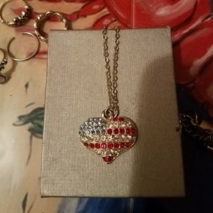 American flag heart necklace.